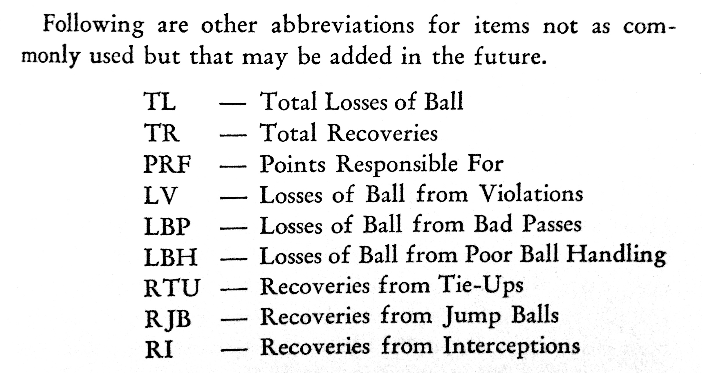 Ballhandling metrics